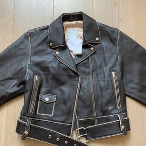 Sandro - Shay leather biker jacket